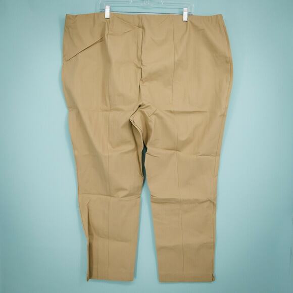 Lands End Plus Size 26W Pants Fit Slim Leg Mid Rise Stretch Khaki Pull On NWT - Picture 2 of 5